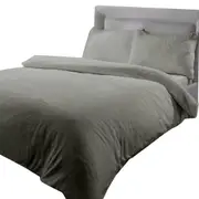 Soft Warm Bedroom Sleeping Doona Quilt Teddy Bear Fleece - Grey