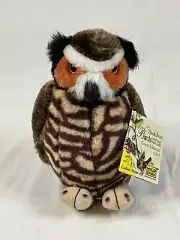 Great Horned Owl Wild w/ Working Sound Republic Audubon Birds NEW Stuffed Plush