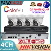 Hikvision 4CH 4POE NVR 4K 8MP ColorVu CCTV Security System Kit IP Camera w/ MIC
