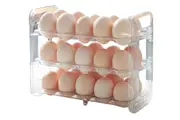 Egg Holder for Refrigerator 3-Layer Flip Fridge Egg Tray Container-Transparent
