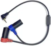 RHJTECH Right-Angle 3.5mm TRS Male to Dual Low-Profile XLR 3-Pin Male Y Cable (40cm)