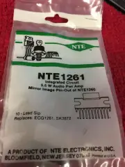 NTE1261 INTEGRATED CIRCUIT 5.5 W AUDIO PWR AMP