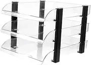 Uonlytech Multi Tier Desk Paper Tray Organizer Transparent Document Storage Rack for Office Home File Organizer for Desk Keeps Papers Neat Tidy Stylish Design