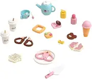 JWQFBC Kids Tea Party Set Tea Set Food Play Set Kitchen Playset Coffee Plate Teapot Cups