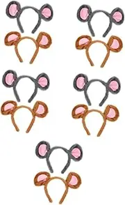 [BESPORTBLE] Animal Headgear Zodiac Headband Role-Playing Headband Ear Headband Ear Mouse Two-Color Handle Clothing Headband Hanging Drum Accessories Plush Animal Headbands Fabric