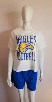 West Coast Eagles AFL AFWCE0840 W24 Ladies Short Sleeve Pyjama Set Size M New