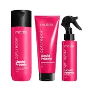 Matrix Opti.Repair Liquid Protein Shampoo Conditioner Porosity Spray Pack of 3
