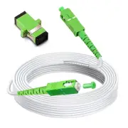 100ft SC/APC to SC/APC Armored Fiber Optic Cable - 9/125μm - OS1/OS2 LSZH White
