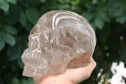 2.25KG Natural Smokey quartz Carved Skull Quartz Crystal Skull Heal Specimen