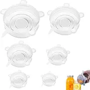 6 PCS Silicone Food Covers,Yoghurt Pots With Lids,Silicone Stretch Lids Food Covers,Jam Pot Covers