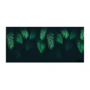 Anymob Mouse Pad Green 300X700X2MM Leaves Computer Keyboard Pad Non-Slip Rubber Mat