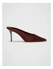 [Seed Heritage] Aisha Satin Heeled Mule in Merlot