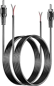 PANPEO RCA to Speaker Wire, 20AWG Bare Cables to RCA Plug Adapter Repair Speake Wire for Speaker Amplifier Audio Video AV Receiver TV Subwoofer（2 Pack,6.6FT）