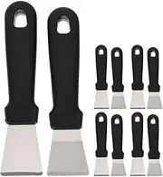 UPKOCH 10pcs Barbecue Griddle Scraper: Grill Accessories - Outdoor BBQ Tools - Stainless Steel Ice Scraper for Refrigerator Freezer Defrosting