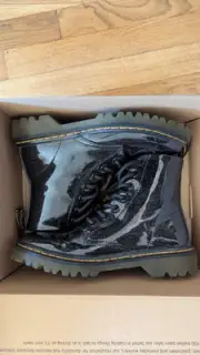 Doc Martens black glitter lace up boot size 6M