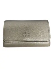 NEW $329 TORY BURCH Thea Pebbled Leather Crossbody Bag W/Flat Wallet In Gray