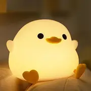 [YuanDian] Dodo Duck LED Night Light - Cute Silicone Duck Lamp for Bedrooms, Living Room - Rechargeable, Touch Sensor Bedside Table Lamp, for Home Kids Room Decor Girls Boys Xmas Birthday Gift