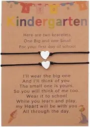 [Tofwaol] First Day of Kindergarten Bracelet Mommy And Me Bracelets First Day of School Gifts for Girls Boys Back to School Gifts for Girls Boys Bracelets for Kindergarten Charm Bracelet, Small, 不锈钢, no