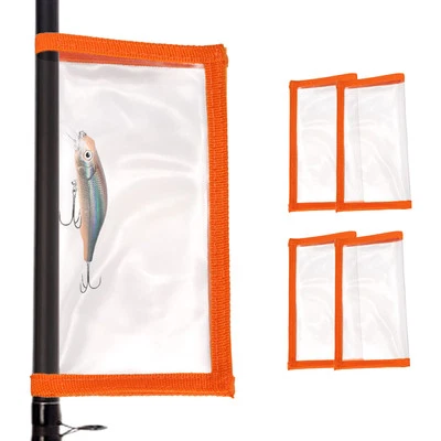 5 Pack Fishing Lure Wrap 4.3" x 7.9" Durable Clear PVC Lure Covers Orange