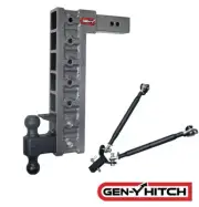 GENY MegaDuty 21K 18" Drop 2.5" Trailer Hitch Stabilizer Pintle Ball 3K TW Truck