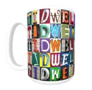 TIDWELL Coffee Mug / Cup featuring the name in photos of sign letters