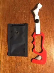 Open Handle Hooker Red Paramotor and Paraglider Hook Knife for Water Safety!