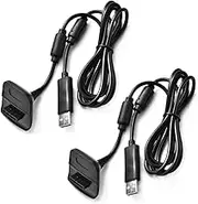 Xbox 360 Charge Kit USB Charging Cable for Xbox 360 / XBox 360 SlimWireless Game Controllers,2 Pack Black