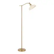 Kylan Adjustable Antique Gold Wide Shade Floor Lamp