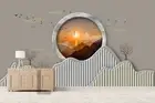 3D Circle Landscape Wallpaper Wall Mural Removable Self-adhesive 1144