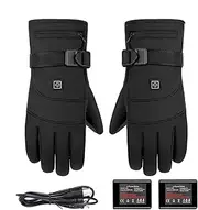 [Generic] Battery Heated, Gloves Rechargeable, 3.7v Heated Mittens, 3 Temperature Settings, Thermal Touchscreen For Cycling, Hiking, Camping, Fishing, Running, Cold Weather, About 8cm