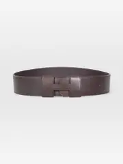Brown Leather H Belt