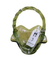 Fenton Green Basket(signed)