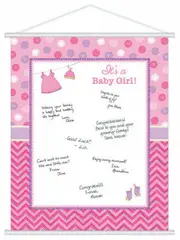 Baby Shower Guest Book Its a Girl Wishes Memory Keepsake Party Game Idea