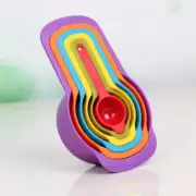 Measuring Cups 6 Spoons Plastic Colorful set Rainbow Colors FREE SHIPPING