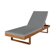 Panay Solid Timber Outdoor Sun Lounger with Cushion Grey