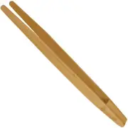 BambooMN 12" Reusable Bamboo "A" Toast Tongs - Natural Brown - 3 Pieces