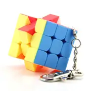 2PC Mini 3*3*3 Keychain Magic Cube Stickerless Speed Cube Puzzle Educational Toy For Children Kids