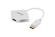 [DPT-HDV3-WH] DPT-HDV3 Displayport to HDMI+DVI+VGA Adapter 250mm Data Cable - White
