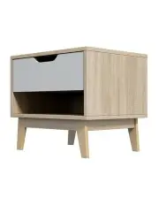 Manly Bedside Table in Brown/White