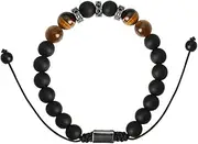 [YALLNASL] Husband Tiger Eye Bracelets Gifts for Mens Hubby Husband Birthday Anniversary Christmas Presents for Men Husband Valentines Fathers Day Present for Hubby Black Matte Bracelets