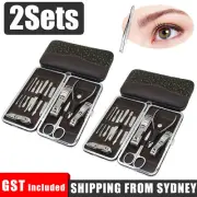 Manicure Pedicure Set Stainless Nail Clippers Kit Cuticle Grooming Case New Tool