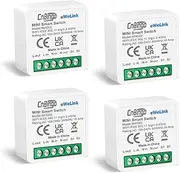 4 Pack CNBINGO Smart Light Switch Module, eWeLink App, Fits Behind Traditional Wall Switch, WLAN Mini DIY Switch Relay Module, 2 Way, Compatible with Alexa and Google Assistant