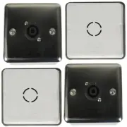 Pair Stainless Steel XLR Speakon Jack Socket Wall Plate Panel for Audio Cables