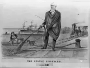8" x 10" Photo The Statue Unveiled, 1869, Railroad, Cornelius Vanderbilt
