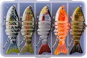 Swim Bait, Jointed Fishing Lures, 3.94inch Multi Joint Soft Bait 5X Lifelike for Saltwater Freshwater Trout Lakes Rivers