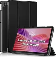 USTIYA Case for Lenovo Tab 10.1“ 2025 TB-311FU/XU Cover Protective Table Lightweight Shell Stand (Black)