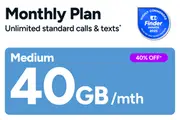 Kogan Mobile Monthly Plan Voucher Code: MEDIUM ( Monthly | 40GB Per Month) - eSIM INCLUDED