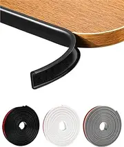 9-40MM×16.4ft U-Shape Flexible Furniture Edge Banding, Self Adhesive Veneer Edging,TPE Edge Protector for Cabinet Repair Furniture Restoration(Black,9mm)