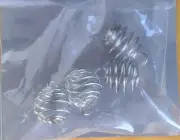 6 Bright Silver Wire Wrap Coil Spiral Sphere Cage Bead Drop Charms