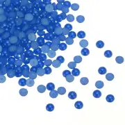 300pcs Flatback Pearls 4mm ABS Plastic Half Round Dome Pearls, Dark Blue